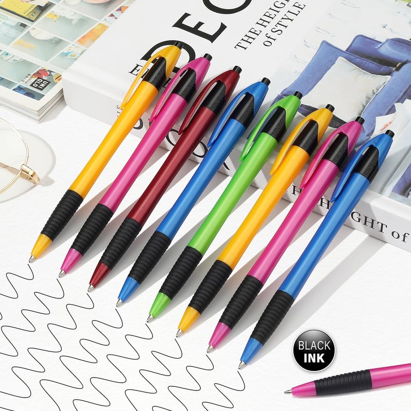 Sikao Pens Bulk, 60 Pack Gripped Slimster Ballpoint Pens Black Ink 1.0mm Medium Point Smooth Writing, Click Pens with Comfort Grip for Teachers, Students, Restaurant Servers, School & Office Use - Image 2
